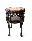 Large Chinese Rosewood Marble Stand