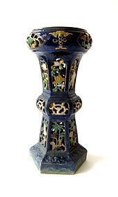 Chinese Blue Garden Plant Stand