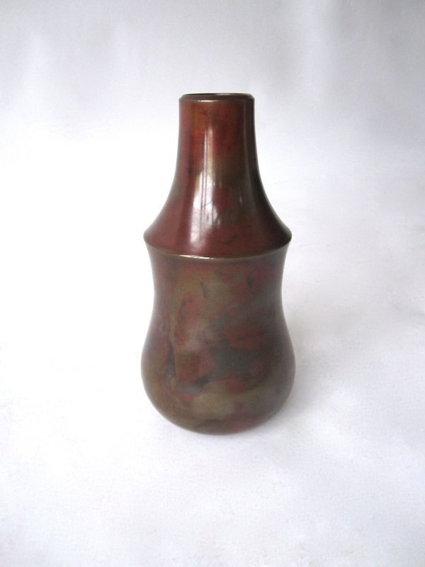 Antique Japanese Bronze Vase with Box