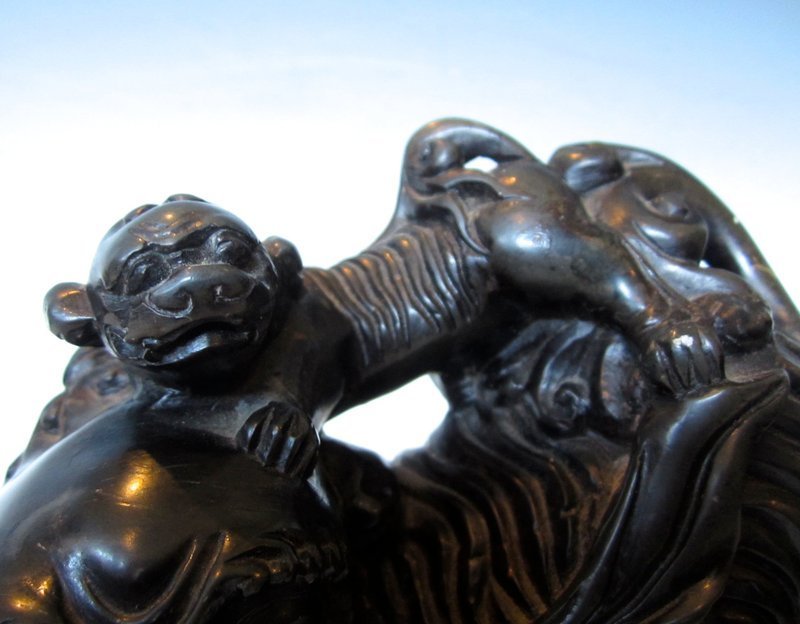 Antique Chinese Soapstone Fu Dogs