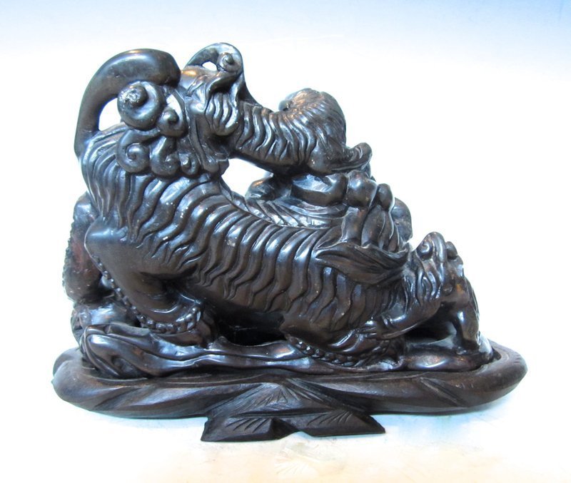 Antique Chinese Soapstone Fu Dogs