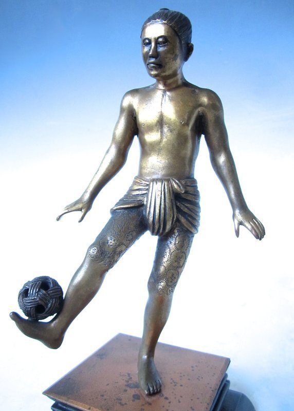 Chinese Gilt Bronze Figure of Ball player