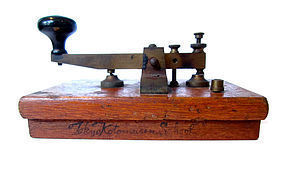 Antique Japanese Morse Code sender with Base