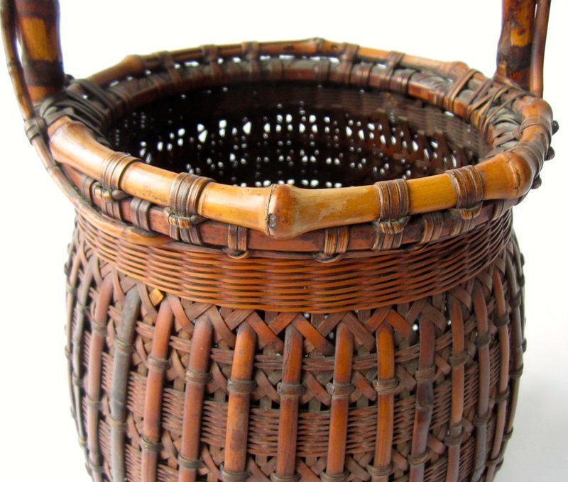 Antique Japanese Woven Bamboo Basket