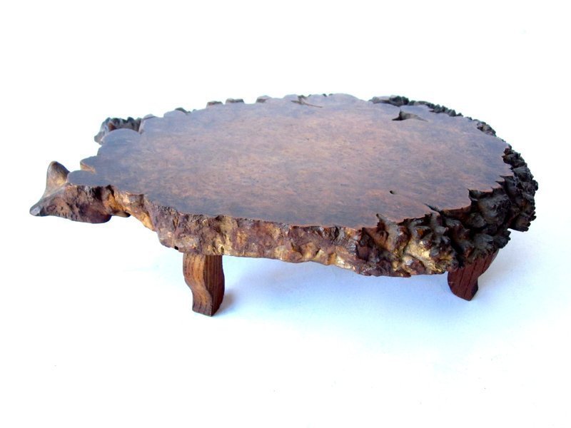 Antique Japanese Small Burl Wood Stand