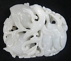 Antique Chinese White  Jade Carving