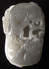 Antique Chinese Grey Jade Carving of Fish