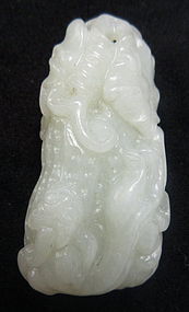 Antique Chinese Carved Jade with Chimera