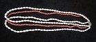 Chinese Small Beaded Coral and Pearl Necklace
