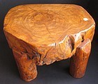 Antique Chinese Hardwood Natural Stand/Stool
