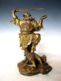 Antique Chinese Statue of Demon Queller Zhong Kui