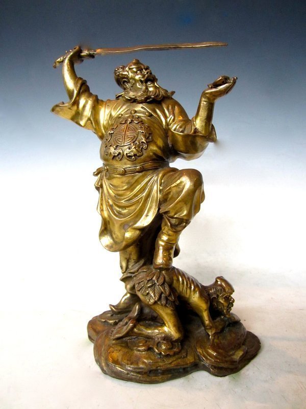 Antique Chinese Statue of Demon Queller Zhong Kui