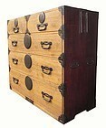 Antique Japanese Kiri Tansu with Lacquered Sides