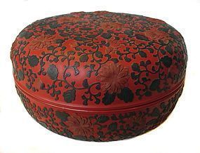 Antique Japanese Red Lacquer Container