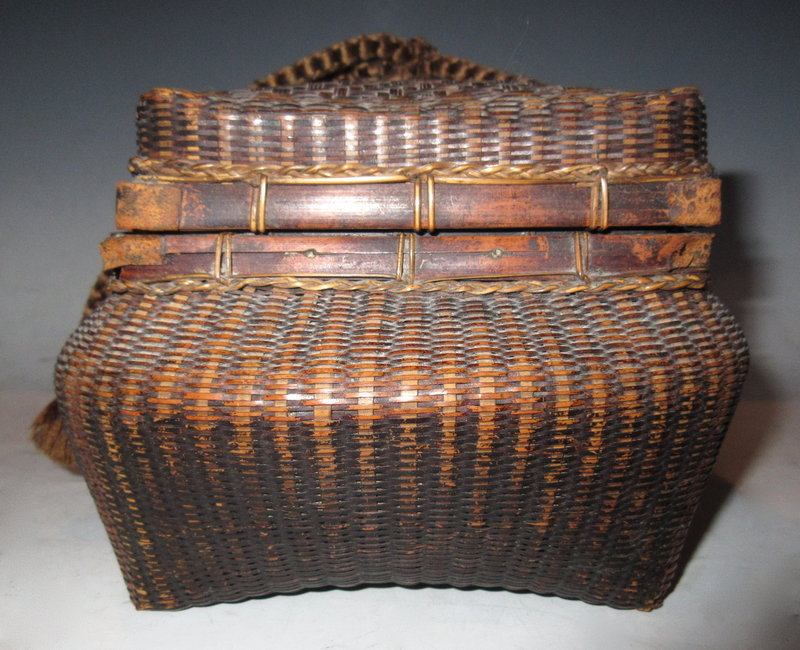 Antique Japanese Basket with Silk Lining