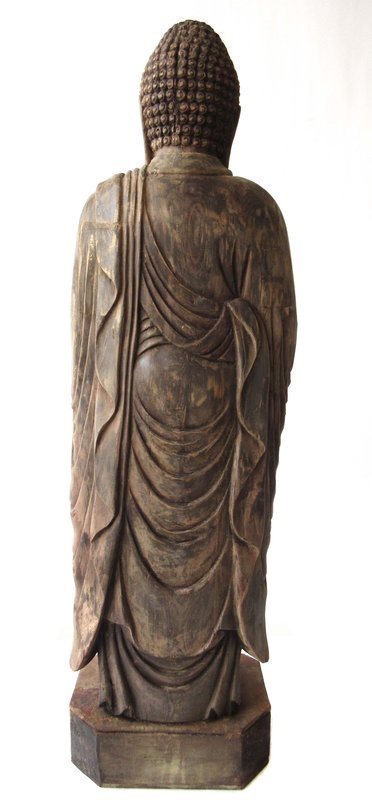 Antique Japanese Carved Wooden Buddha
