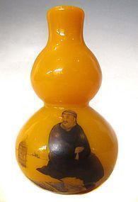 Antique Chinese Peking Glass Gourd Bottle