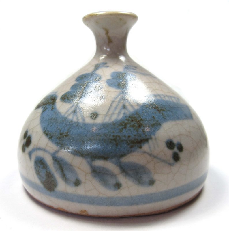 Antique Japanese Crackle Porcelain Bottle