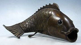 Charming Japanese Bronze Koi Fish