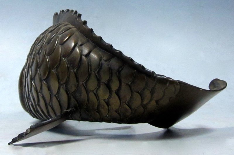 Charming Japanese Bronze Koi Fish