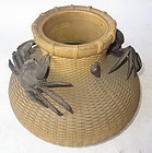 Chinese Yixing Basket with Crabs