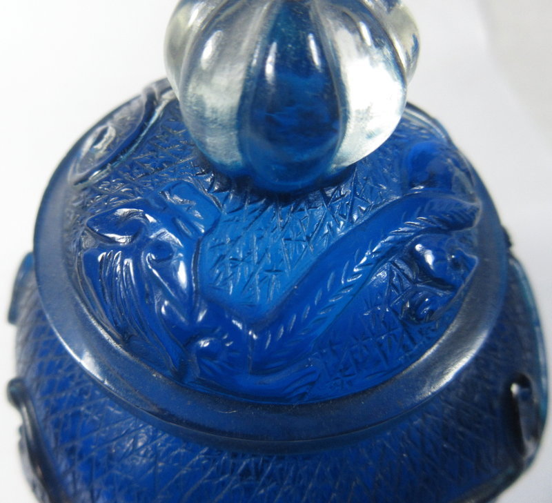 Chinese Blue Peking Glass Jar
