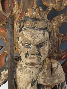 Antique Japanese Carved Wooden Fud&#333; My&#333;-&#333;