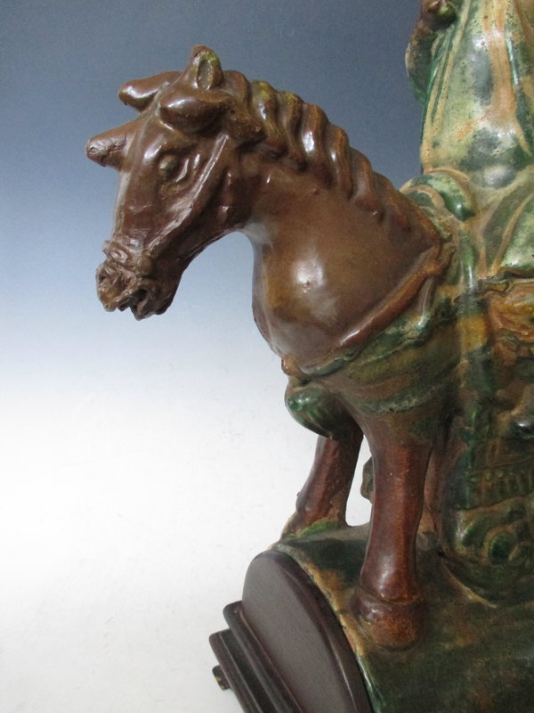 Chinese  Pottery Roof Tile of Horse and Rider