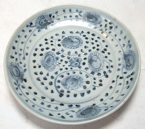 Antique Chinese Blue and White Porcelain Plate