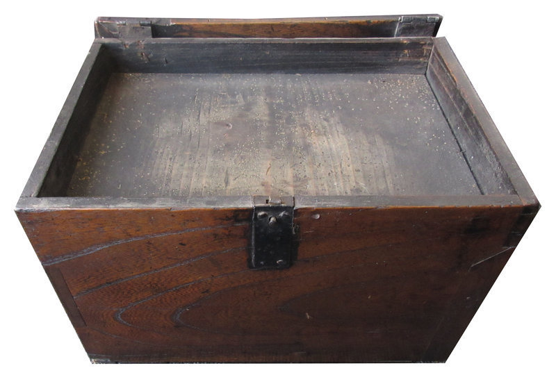 Antique Japanese Keyaki Calligraphy Box