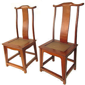 Antique Chinese Pair of Huanghuali Chairs