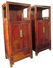 Antique Chinese Pair of Hardwood Cabinets