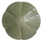 Chinese Song Dynasty Foliate Celadon Bowl with Lotus Motif