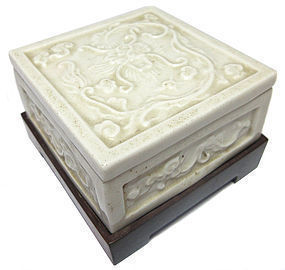 Antique Chinese Porcelain Inkwell w/ Stand