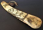 Antique Japanese Carved Antler Pipe Case