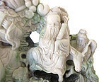 Very Large Chinese Jade Carving of 8 Immortals on Dragon