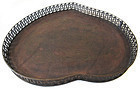 Chinese Bronze Peach Tray with Inlay