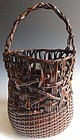 Antique Japanese Ikebana Bamboo Basket