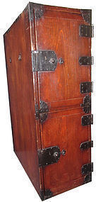 Original Antique Japanese Kiri Two Door Gyosho Bako