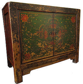 17th Century Tibetan Painted Cabinet