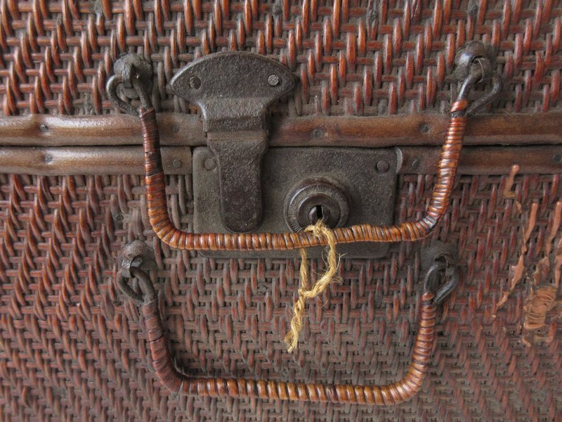 Antique Chinese Wicker Suitcase