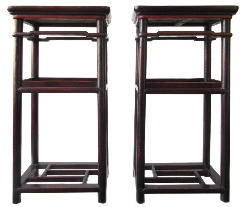 Antique Chinese Pair of Hardwood Stands
