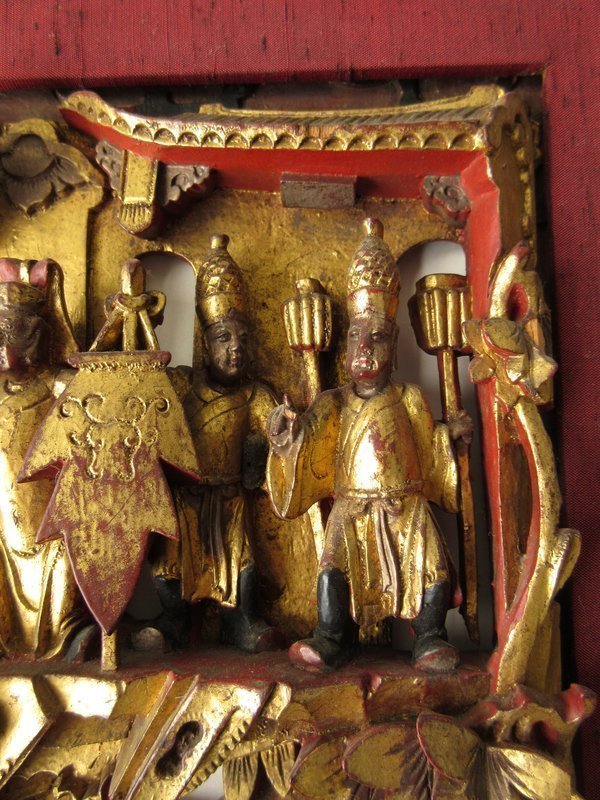 Chinese Gilt Carved Panel