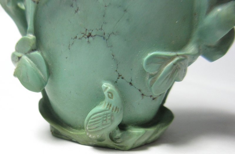 Antique Chinese Turquoise Carved Snuff Bottle