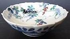 Antique Japanese Nabeshima Bowl with Squirrel and Grapes