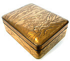 Japanese Gold Lacquer Hiramaki-e Letter Box