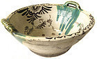 Large original Antique Japanese Oribe Bowl