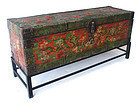 Antique Tibetan Lacquer Trunk with Dragons