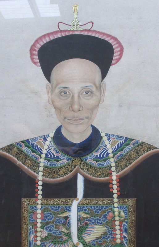 A Pair of Large Chinese Ancestor Portraits