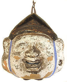 Japanese Low Fire Ceramic Mask of Ebisu